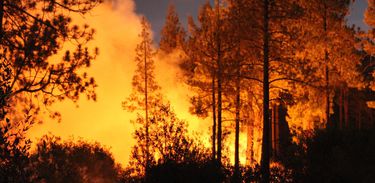 Idyllwild (United States), 27/07/2018.- A handout photo made available by the National Wildfire Coordinating Group (NWCG) on Inciweb on 28 July 2018 shows Moonrise over Apple Canyon caused by the Cranston Fire near Idyllwild, San Bernardino County, California, 27 July 2018 (issued 28 July 2018). San Bernardino National Forest officials on 27 July announced a forest order that temporarily closes all US Forest Service lands within both the San Jacinto Ranger District and Santa Rosa and San Jacinto Mountains National Monument. (Incendio, Estados Unidos) EFE/EPA/NWCG / HANDOUT HANDOUT EDITORIAL USE ONLY/NO SALES